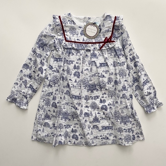 Edgehill Collection x Darby Fallon Clark Nwt Ansley Toile Long Sleeve Dress 6 - Picture 1 of 5